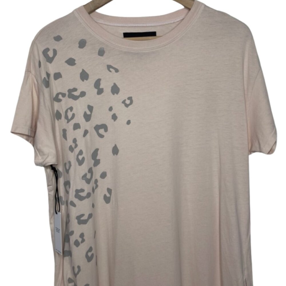 SPIRIT JERSEY | NWOT Short Sleeve Pale Pink Leopard Print Maxi Dress | Size S - Picture 2 of 11